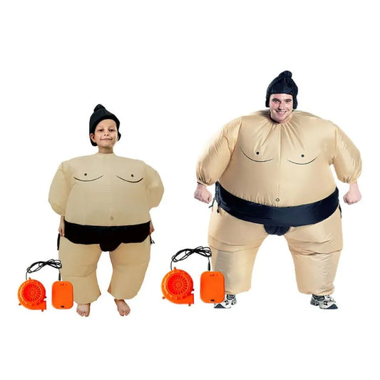 Funny parent-child entertainment Sumo Wrestler Costume Inflatable Suit Blow Up Outfit Cosplay Party Dress for Kid and Adult
