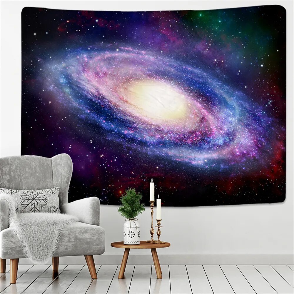 Blue Earth Galaxy Space Tapestry Psychedelic StarrySky Wall Hanging