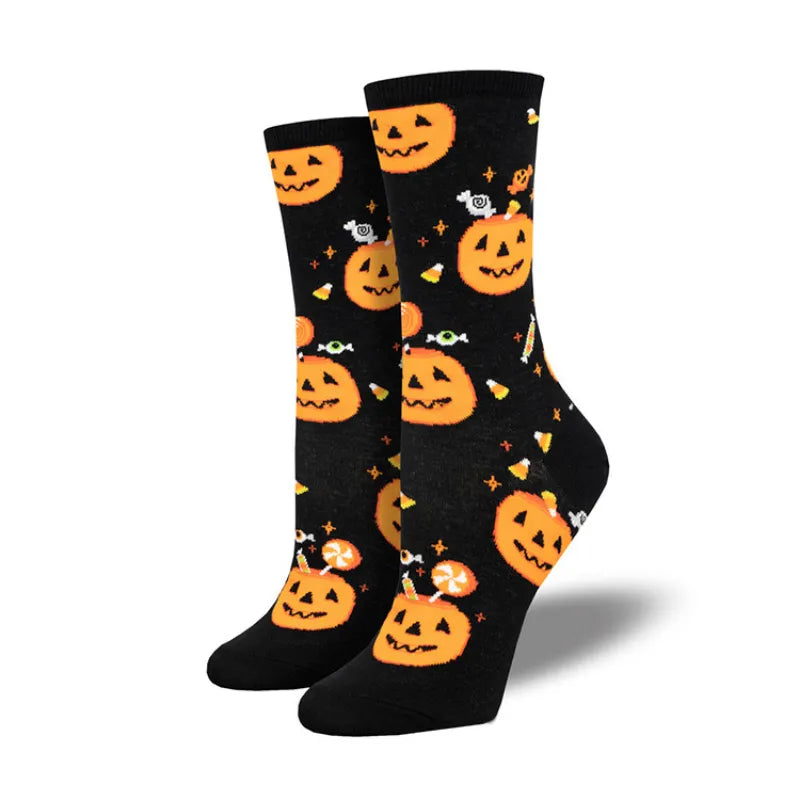 Halloween Party Creative Cotton Socks Funny Pumpkin Jacquard Socks Novelty Wacky Socks Men Women Couples Happy Cozy Print Socks