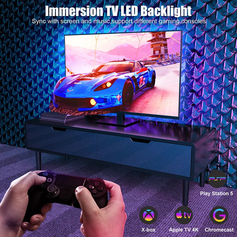 For 58-65 inches | PC/TV Home Theater Ambient Backlight USB RGB Color Synchronizer LED Kit | Also for Alexa/Google Box HDMI 2.0