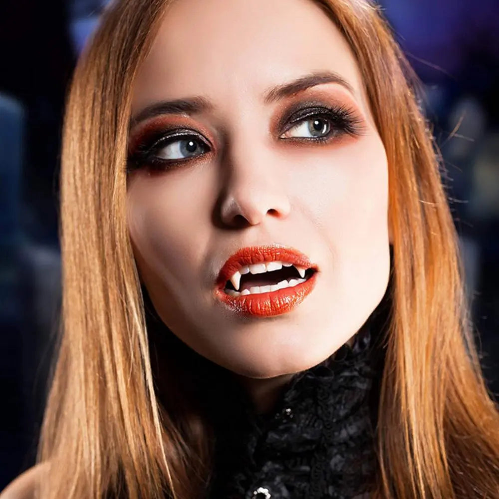 1 Pair Halloween Vampire Teeth Fangs Dentures Prop Party Costume DIY Cosplay Props Decor False Teeth Resin Fangs With Solid Glue
