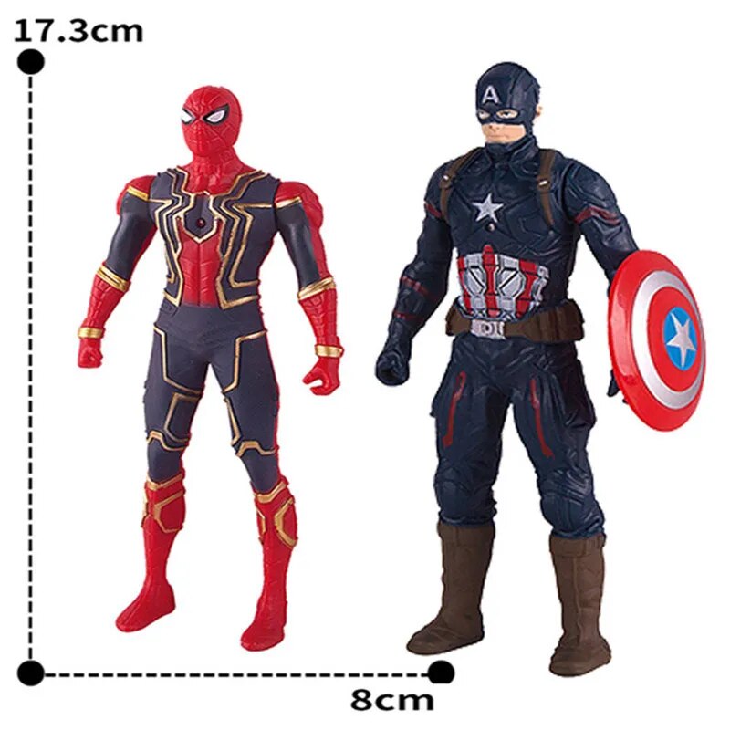 17Cm Marvel Spiderman Hulk Ironman Anime Action Figure Toy Christmas Gift Pvc Movable Joints Luminous Doll Collection Model Toys