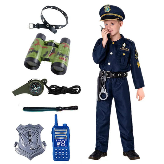 Complete Your Child's Police Costume with Walkie-talkie, Whistle & Handcuffs Accessories!