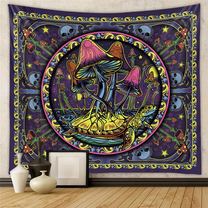 Psychedelic Mushroom Bohemian Tapestry Modern Home Decorative
