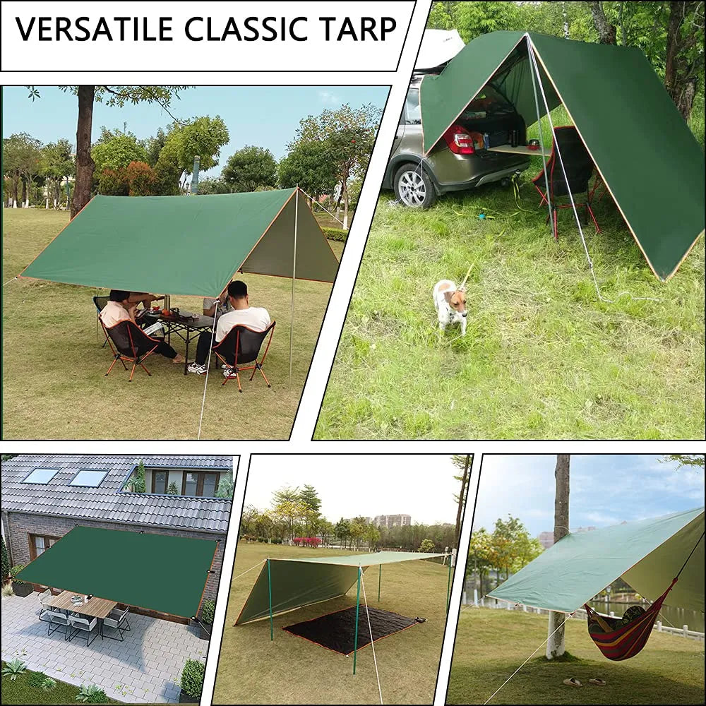 4x4m 4x3m 3x3m Awning Waterproof Tarp Tent Shade Ultralight Garden Canopy Sunshade Outdoor Camping Tourist Beach Sun Shelter