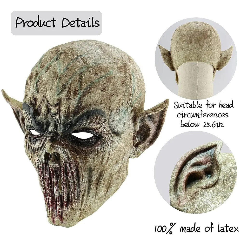 Masque effrayant d'Halloween, fourchette de tueur d'extraterrestre, décor de fête de monstre, masques de diable Zombie, accessoires de Costume de Vampire biochimique effrayant, accessoires de Cosplay 