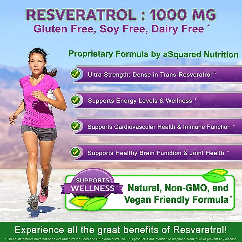Balincer Resveratrol Complex - Helps Support Cardiovascular Health, Boosts Immune System, Promotes Glowing Skin, Antioxidant