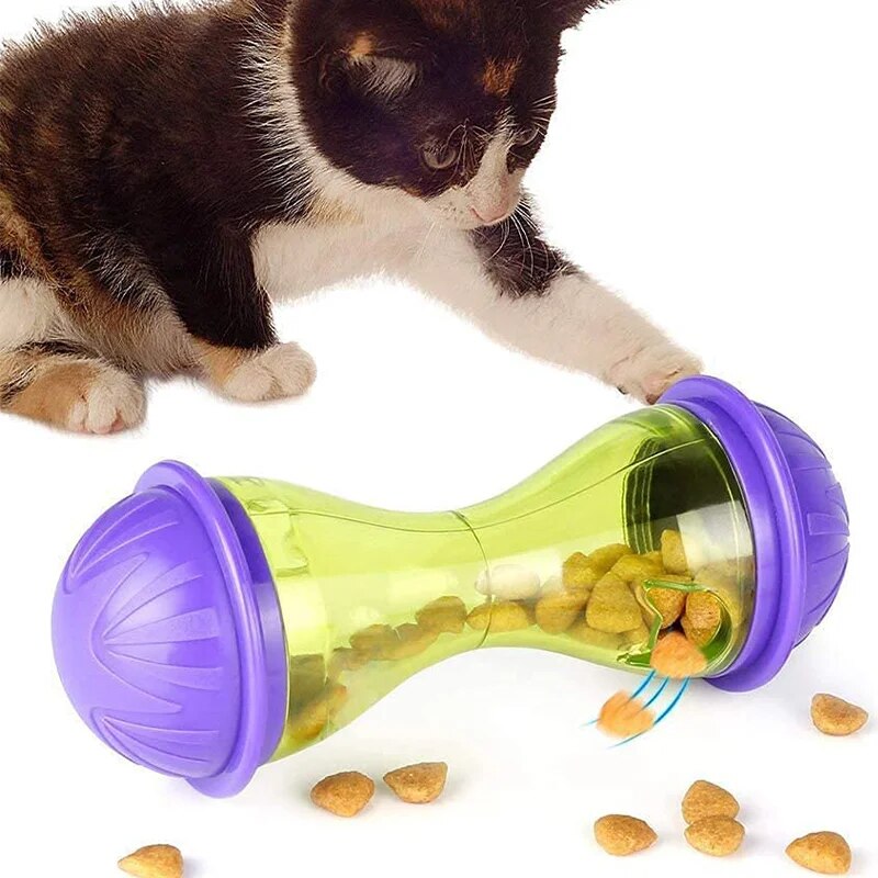 Cat Mice Food Tumbler Cat Food Toy Ball Interactive Cat Food Feeder Leak Food Interesting Plastic Cat Food Dispenser Treat Toy