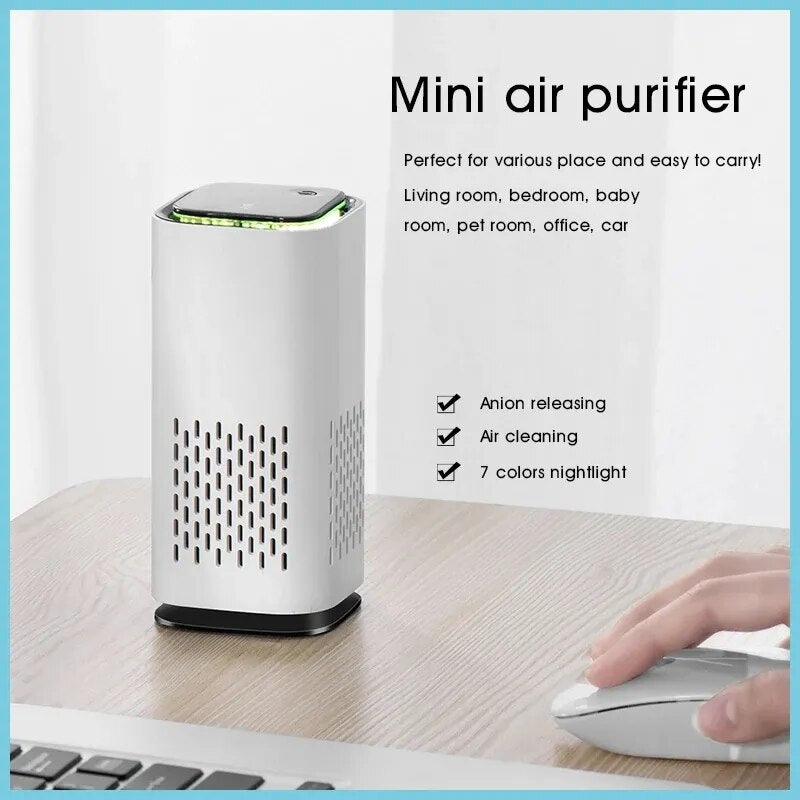 Xiaomi Air Purifier Home Hepa Filter Portable Air Purifiers Freshener Ionizer Negative Ion Generator With LED Light Smoke Odor