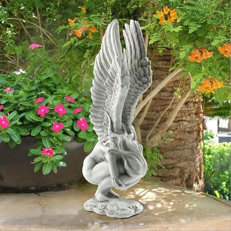 Vintage Angel Memorial Redemption Statue Handicraft Resin Angel