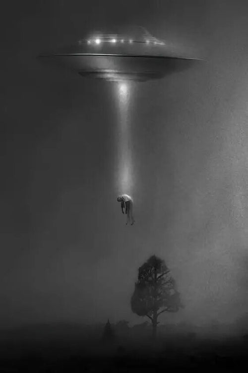 Dark Night Ufo Mysterious Event Art Posters Canvas Prints Alien Flying