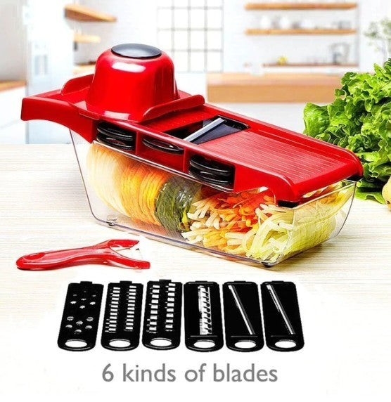 Stainless steel vegetable cutter with 6 blades 