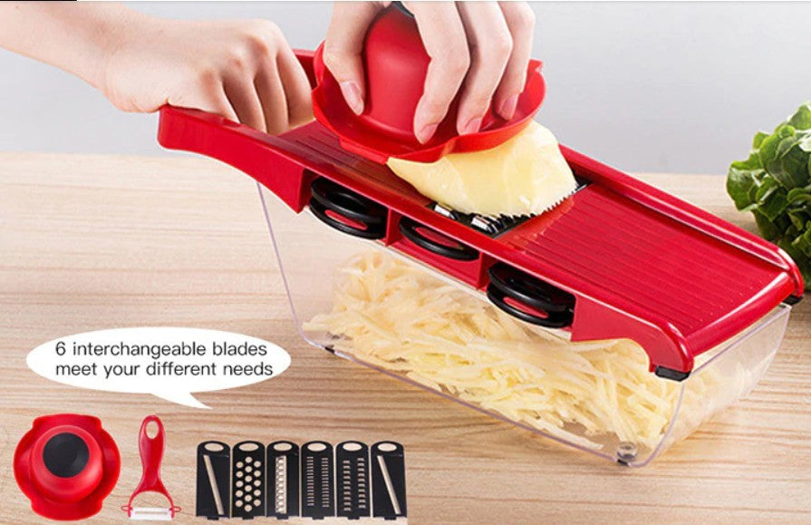 Stainless steel vegetable cutter with 6 blades 