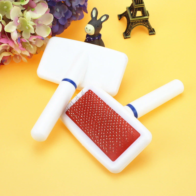 Manufacturers Wholesale White Plastic Slee Pets Comb Bags Type Dog Comb Cat Neckband Cover Protection Point Hair Comb