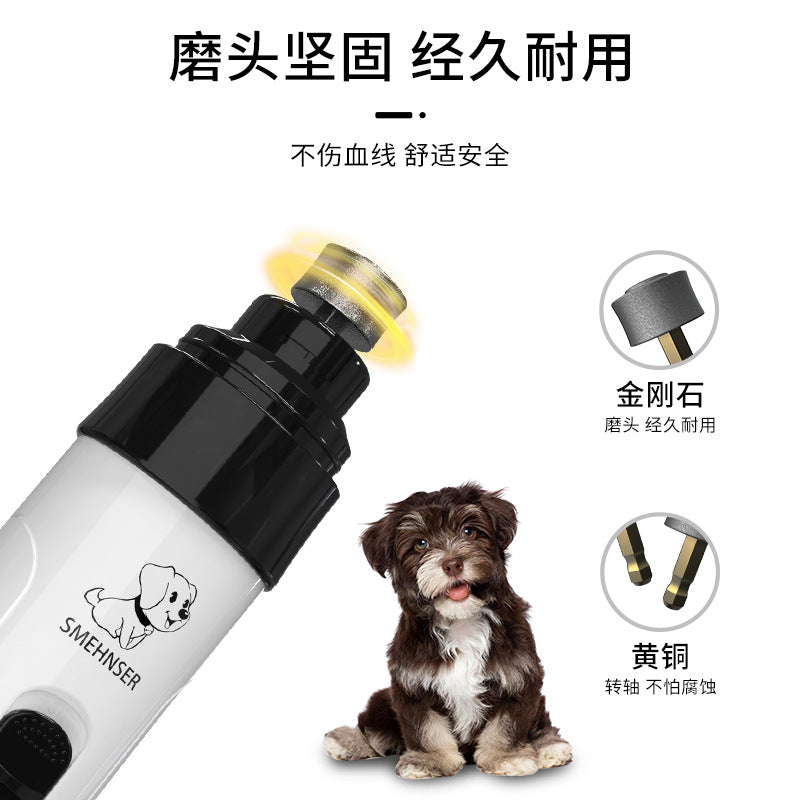 Pet Nail Grinder Dog Electric Manicure Scissors Cat Rechargeable Nail Clipper LED Nail Clipper Set Cross-border Supplies