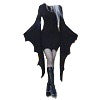 Halloween Gothic Dress for Women Plus Size Bodycon Bandage Black Dresses Lace Up V Neck Batwing Sleeve Sexy Dress