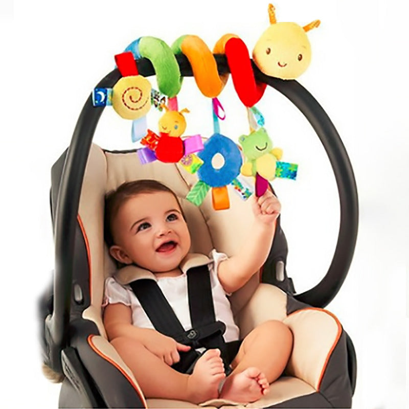 Lit d'étiquette de couleur pour bébé, étiquette enroulée, jouet debout pour bébé, lit de couleur