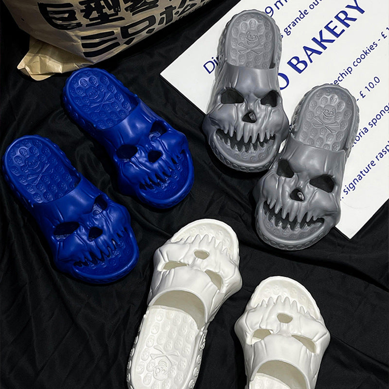 Halloween HeMan Skelletor Sandals for Men Women Non-Slip Sports Slides Open Toe Slippers Halloween Indoor Outdoor Thick Soft Shoes